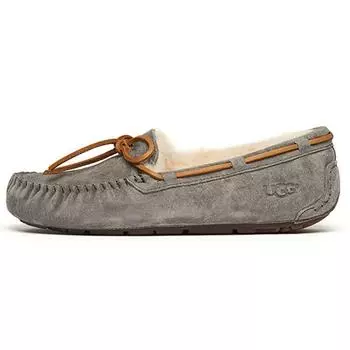 UGG Dakota Slipper Легкие удобные флисовые туфли на плоской подошве Повседневные женские тапочки Серые 5612-PWTR 36