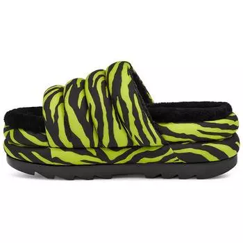 UGG Fabric Maxi Tiger Stripe Толстая подошва Тапочки женские Тапочки Лайм 1127075-KLM 37