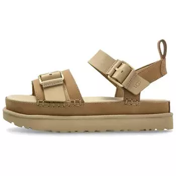 UGG Goldenstar Villa Кожаные Модные Сандалии на Одном Ремне Женские Сандалии Бежевые 1167392-MDSD 37