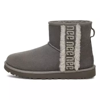UGG Классические мини-сапоги с круглым носком, короткие, женские, серые 1153473-CHRC 37
