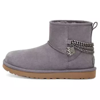 UGG Классические мини теплые прочные нескользящие удобные модные короткие зимние сапоги до середины голени женские сапоги фиолетово-серые 1123668-SHA 37