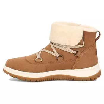 UGG Короткие женские ботинки из овчины с круглым носком и шнуровкой, коричневые 1143836-CHE 38