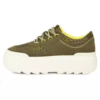 UGG Модные плетеные туфли на низкой платформе со шнуровкой, женские кроссовки оливково-зеленого цвета 1136842-BTOL 37