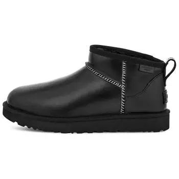 UGG Модные теплые короткие зимние сапоги с круглым носком, женские сапоги, черные 1163490-BLK 38