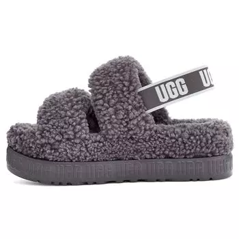 UGG Oh Fluffita Fabric Comfortable Simple Sandals Women sandals Gray 1120876-SHA 40