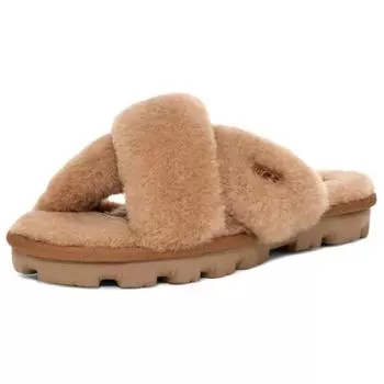 UGG Пушистые модные удобные однотонные нескользящие сандалии женские сандалии коричневые 1107955-CHE 37