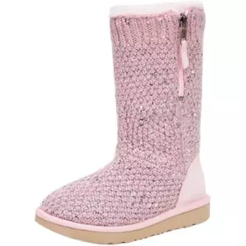 UGG Sequin Knit Comfortable Versatile Non-Slip Wear-Resistant Warm High-Top Boots Kids boots Crystal-Pink 1104669K-PCRY 36