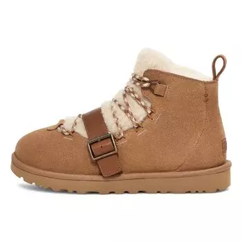UGG Замшевые полусапожки со шнуровкой и круглым носком, женские, коричневые 1153510-CHE 39