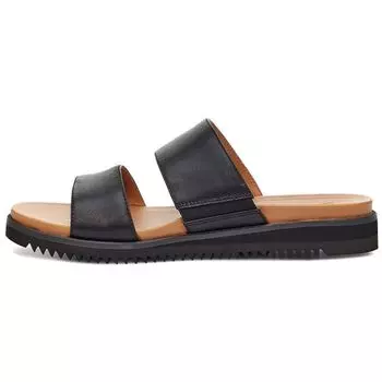 UGG Zyle Slide Удобные мягкие сандалии на плоской подошве с одним ремешком, модные женские сандалии, черные 1116371-BLK 36