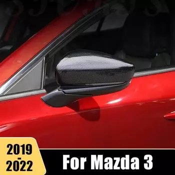 Углеродное волокно для Mazda 3 Alexa 2022 BP, боковая дверь автомобиля, зеркало заднего вида, защитная крышка, отделка, украшение серебряный