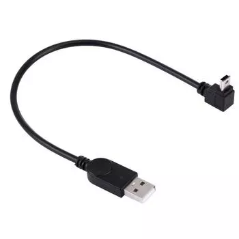 Угловой угол 90 градусов, кабель Mini USB-USB для передачи данных/зарядки, длина: 28см