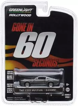 Угнать за 60 шестьдесят секунд 1967 Ford Mustang Shelby GT500 от Greenlight 44670e (2000) Элеонора 1/64