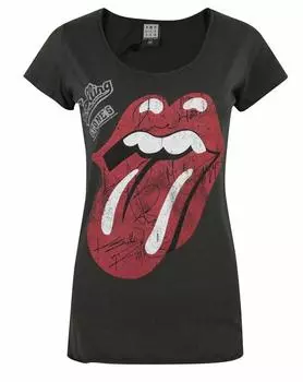 Угольная футболка унисекс Amplified Rolling Stones Autograph S