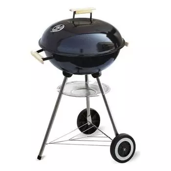 Угольный гриль с крышкой и роликами Algon Black ( 45 см) Эмалированная сталь
