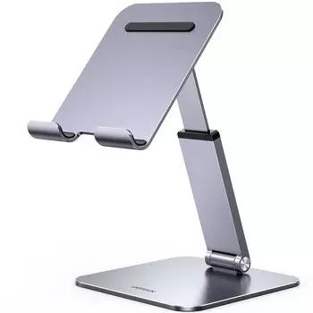 Планшет UGREEN с регулируемой высотой iPad iPad из алюминия Совместим с дюймовыми устройствами, такими как Galaxy Fire Stand, Angle, Stand, Stand, Alloy, 4-12.9 серый