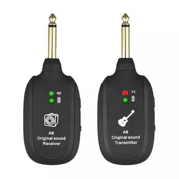 UHF Guitar Wireless System with Transmitter+Receiver, built-in battery