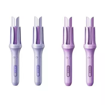 UK Air Curler Rotating Curling Iron Automatic Power-off Three-gear for Hair Styl EU purple