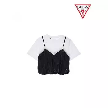 Укороченная футболка-бюстье Guess Mix с коротким рукавом Yl2w1269 WHT/XS