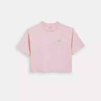 Укороченная футболка Coach Garment Dye пыльно-розовая