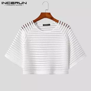 Укороченный сетчатый топ INCERUN