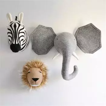 Украшение детской комнаты 3D мультяшная голова животного настенный декор слон олень единорог мягкие игрушки для детей декор спальни