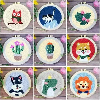Украшение DIY ремесла игольная нить пяльцы для вышивания крестиком комплект цветок вышивка игла перфоратор