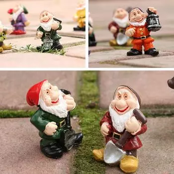 Украшение для домашнего двора, садовые украшения, мох, микропейзаж, фигурки гномов, фигурка для газона