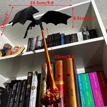 Украшение для книжного уголка «Пламя дракона» Креативное забавное украшение для книжной полки «Огненный дракон», подарок на Хэллоуин, день рождения, украшение для дома