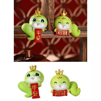 Украшение года змеи, мультяшная фигурка змеи Luckys, пейзаж, интерьер автомобиля, украшение для домашнего рабочего стола A