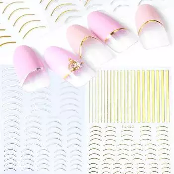 Украшение изысканное мастерство металлические наклейки для ногтей геометрические формы 9 серебряный