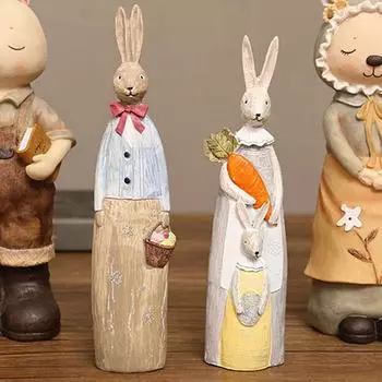 Украшение кроличьей елки, деревянное украшение, пасхальное украшение, подходящее для весеннего украшения обеденного стола в помещении
