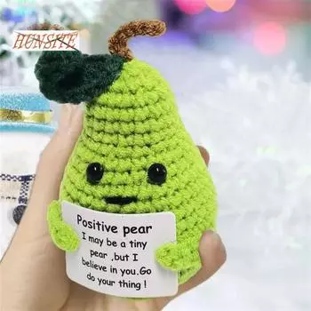 Украшение вязаной игрушки из фруктовой шерсти, очаровательная яркая цветная кукла для эмоциональной поддержки красный