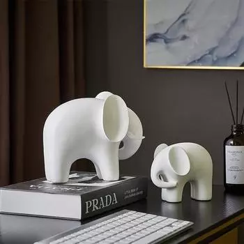Украшения из смолы в виде слона в скандинавском стиле, предметы домашнего декора, фигурки для украшения офисного стола, подарочная скульптура для книжного шкафа