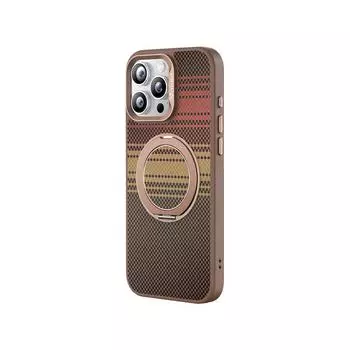 Ультра прочный магнитный чехол для iPhone 16 15 14 Pro Max, кожаный чехол с текстурой из углеродного волокна и ультра-магнитной поворотной подставкой на 360° iPhone 15