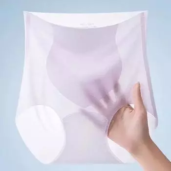 Ультратонкие трусики с высокой талией, женское нижнее белье, ледяной шелк без маски телесного цвета, чувственный секс, подтяжка живота, ягодицы, персиковые бедра, треугольные трусики L зелёный