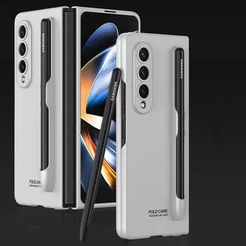 Ультратонкий чехол-держатель со слотом для ручки S для Samsung Galaxy Z Fold 4 5g, матовый жесткий пластиковый противоударный чехол (Нет S Pen )