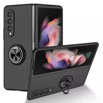 Ультратонкий чехол для Samsung Galaxy Z Fold 3, невидимый держатель для колец, защита от царапин, противоударный чехол Zfold3 For Samsung Z Fold 3 светло-фиолетовый