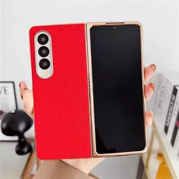 Ультратонкий чехол для телефона с кожаным покрытием для Samsung Galaxy Z Fold 4 3 5G, противоударный чехол с полной защитой, чехол Fundas for Galaxy Z Fold3(7.6 )