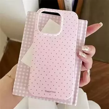 Ультратонкий чехол в горошек для iPhone 15/14/13/12/11 Pro Max - ударопрочный и стильный чехол iPhone 16 Pro Max белый