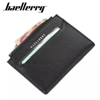 Ультратонкий держатель для карт Baellerry для мужчин и женщин, кошелек для монет, деловой GZW 12.5cm*10cm*1cm чёрный