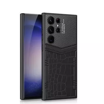 Ультратонкий кожаный чехол для Samsung Galaxy S24 Ultra Plus 5G, защита объектива камеры, противоударный чехол для телефона For S24 Ultra
