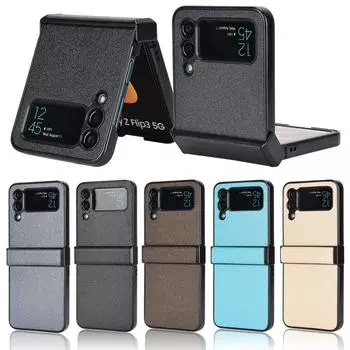 Ультратонкий кожаный защитный чехол для Samsung Galaxy Z Flip 3 Flip4 Flip 4 Flip3 5g, складной чехол для мобильного телефона с защитой от падения for Galaxy Z Flip 3 золотой