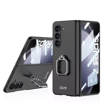 Ультратонкий металлический чехол-подставка с кольцом для Samsung Galaxy Z Fold 5, чехол для телефона, 5G, защита экрана камеры, противоударный чехол For Z Fold 5