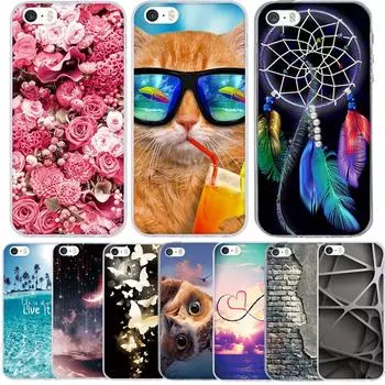 Ультратонкий силиконовый мягкий чехол из ТПУ с принтом и рисунком для iPhone, Samsung, Huawei, Xiaomi и т. д. iPhone 6/6S чёрный