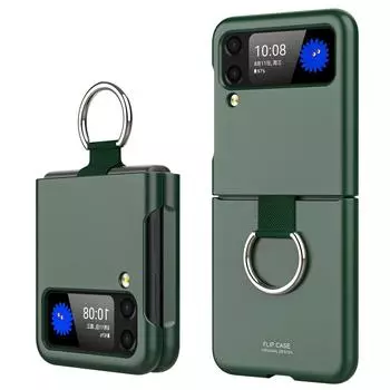 Ультратонкий тонкий чехол с кольцом на палец для Samsung Galaxy Z Flip 4 5g Flip4 Flip3 Flip 3 противоударный чехол для Samsung Flip4 for Samsung Z Flip 3 фиолетовый