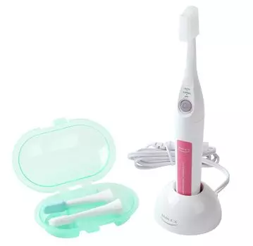 Ультразвуковая электрическая зубная щетка Smile X с розовым корпусом и 2 упаковками сменных зубных щеток 1,6 МГц AU-300D розовый