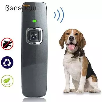 Ультразвуковое устройство против лая Benepaw, ремешок на запястье, ручной отпугиватель коры для собак, контроль поведения домашних животных, диапазон 6 м/19 футов