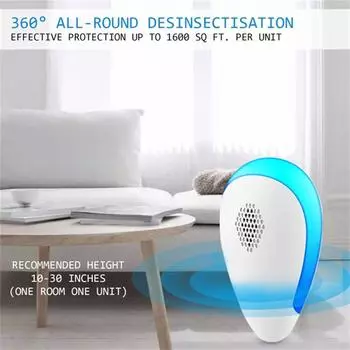 Ультразвуковой отпугиватель вредителей (6 упаковок) R-repellent Plug In, Mosquito R-repellent Indoor, Электронный контроль P-est от муравьев, комаров, мышей, пауков, плотвы