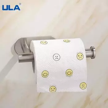 ULA Держатель для туалетной бумаги из нержавеющей стали, черный кухонный держатель в форме башни без перфорации, самоклеящаяся настенная вешалка для полотенец
