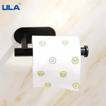 ULA Держатель для туалетной бумаги из нержавеющей стали, черный кухонный держатель в форме башни без перфорации, самоклеящаяся настенная вешалка для полотенец чёрный
